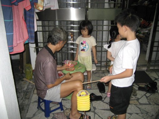 More lanterns being prepared by my dad.