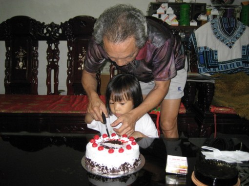 With a little help from grandpa